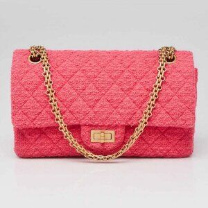 Chanel Light Pink 2.55 Reissue Quilted Tweed 225 Flap Bag